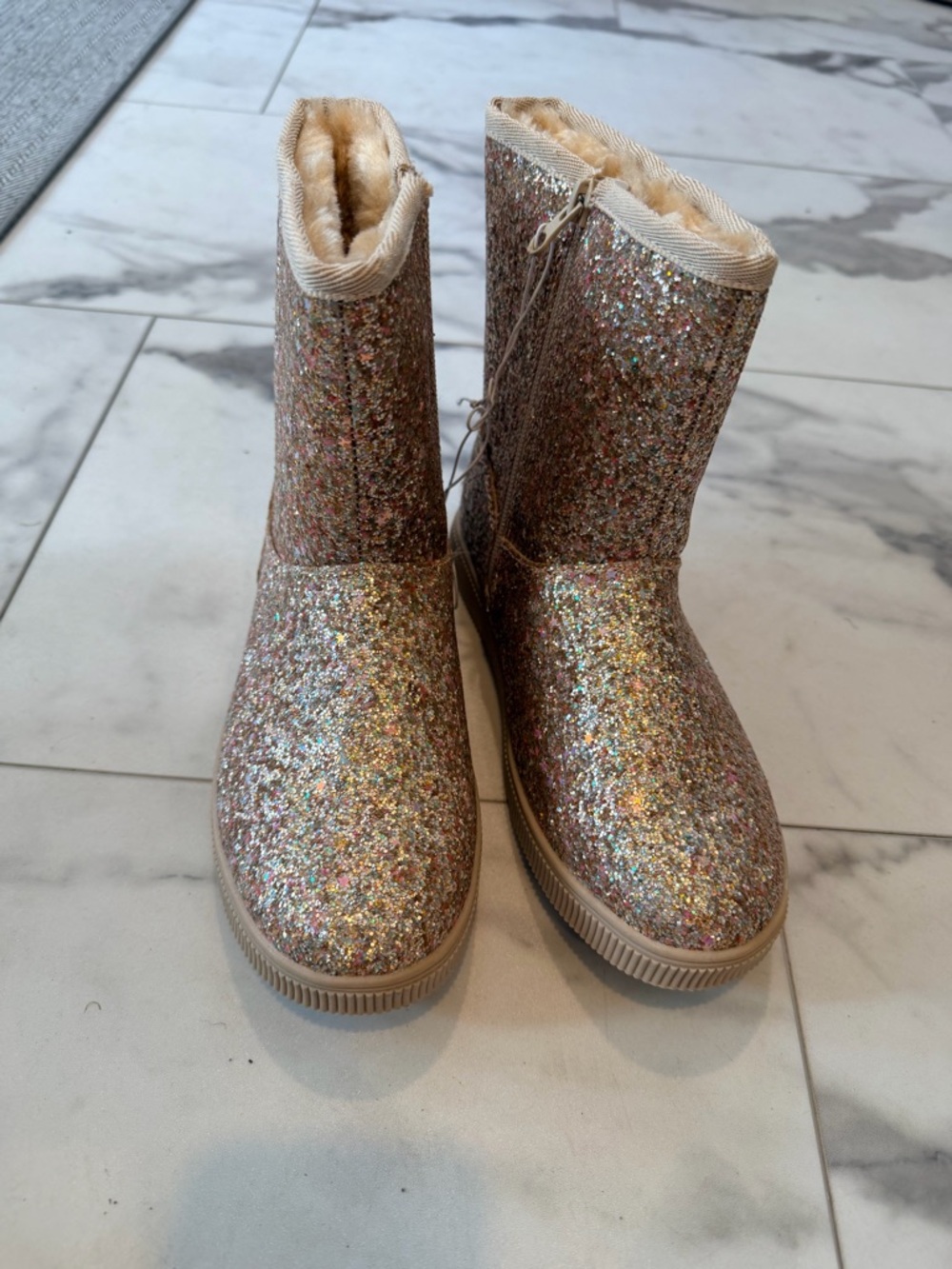 Cat & Jack Girls Glitter Boots - Shimmering Rose